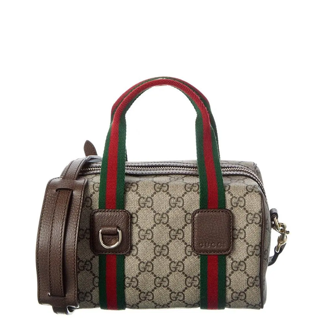 Gucci Mini Gg Supreme Canvas Leather Shoulder Bag Women`s