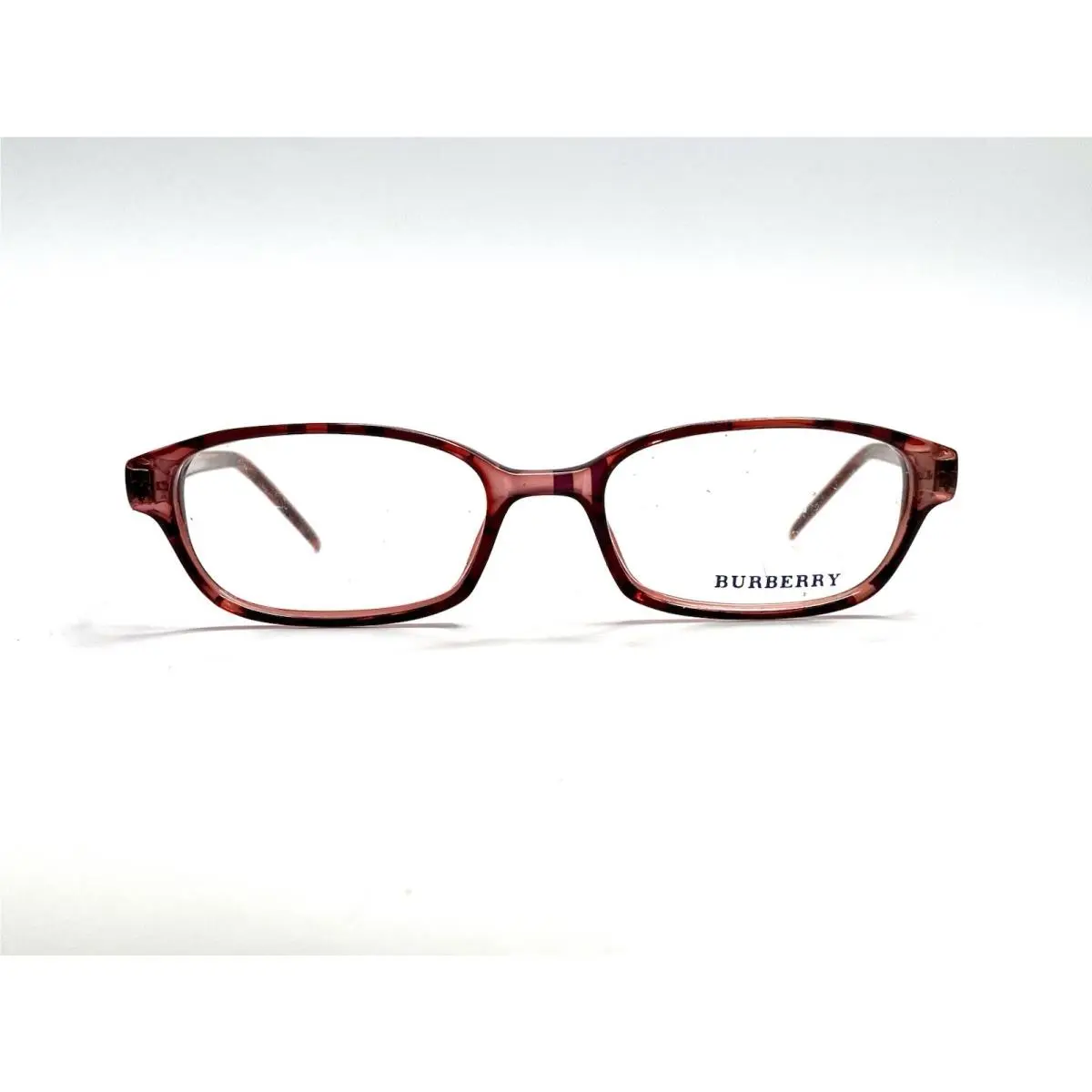 Brown Clear Red Plaid Rectangular Glasses Italy B8458 49 17 135 by Burberry