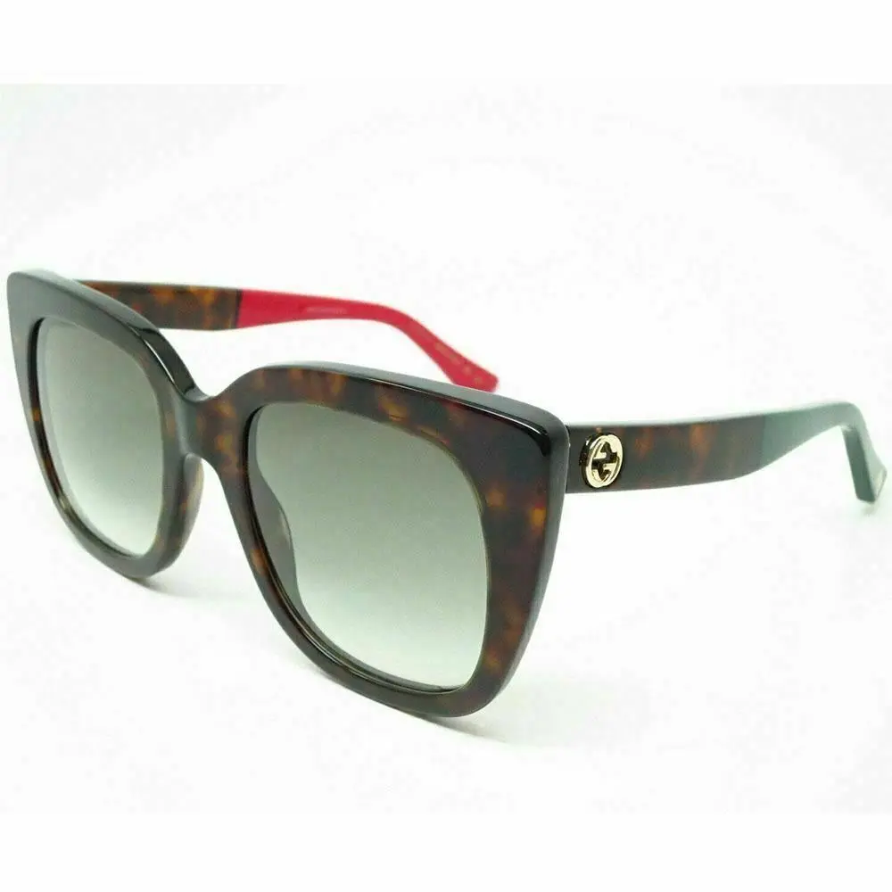 Gucci GG0163S Large Haviana Shell Square Sunglasses 51mm