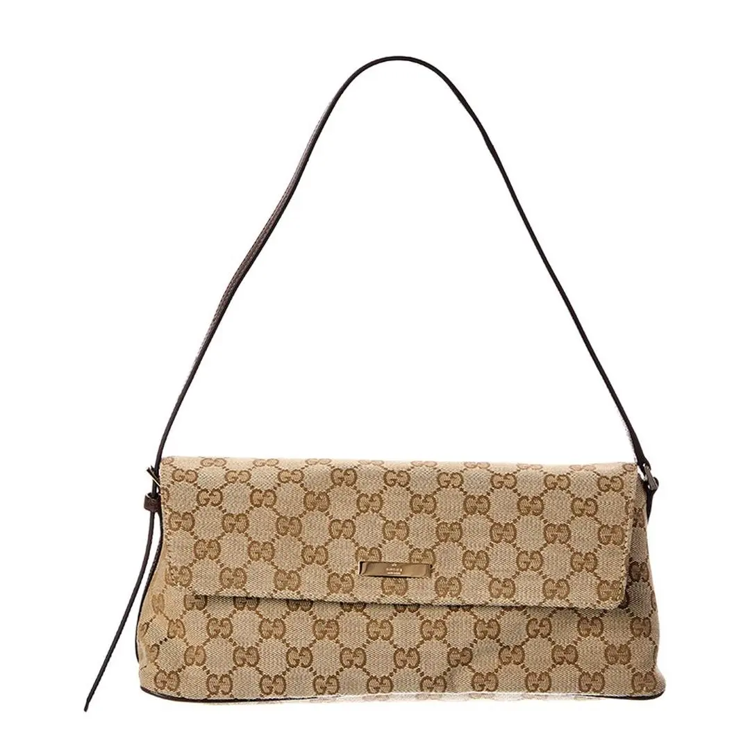 Gucci Madison Medium Gg Canvas Leather Shoulder Bag Women`s Beige