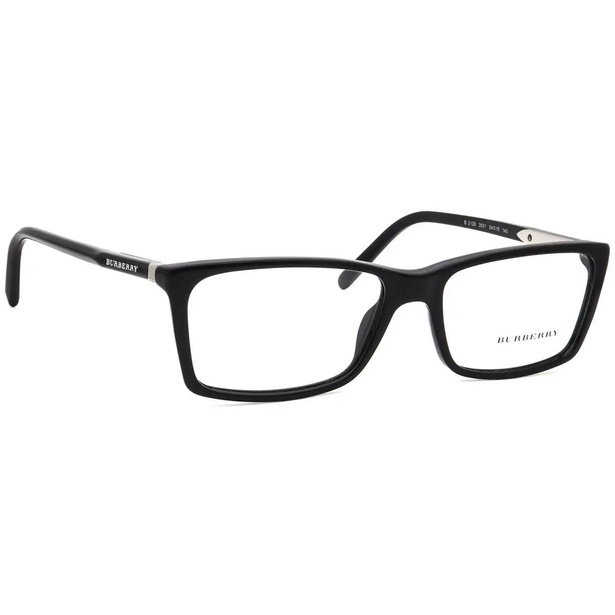 Eyeglasses B 2139 3001 Polished Black Square Frame Italy 54 16 140 by Burberry