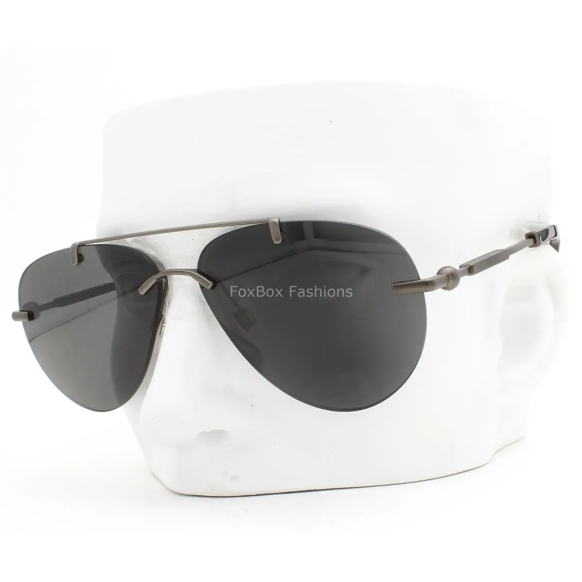 Burberry Rimless Pilot Sunglasses B 3151 1316/87 Matte Gray Metal with Case