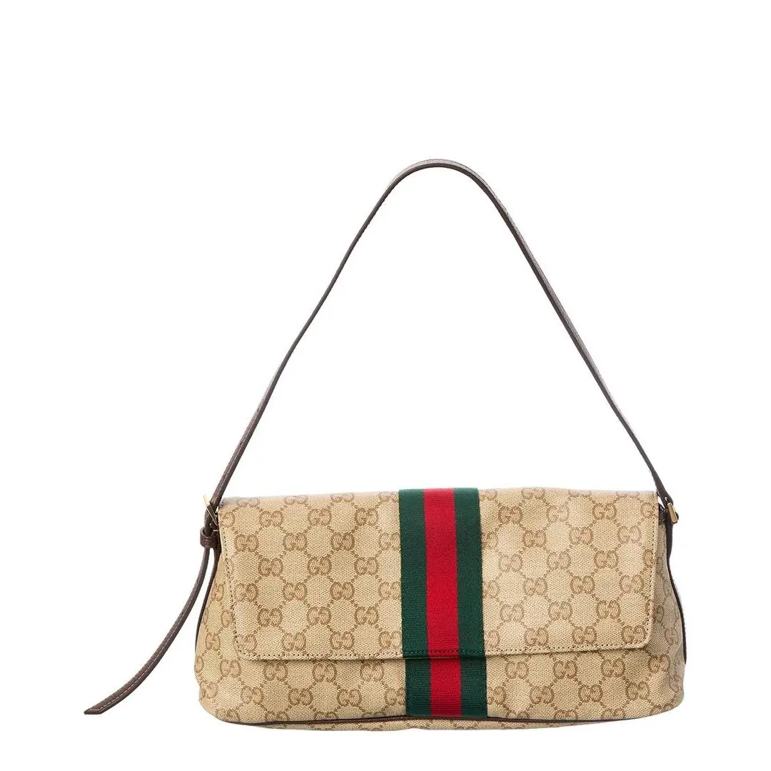 Gucci Madison Medium Gg Coated Canvas Leather Shoulder Bag Women`s Brown