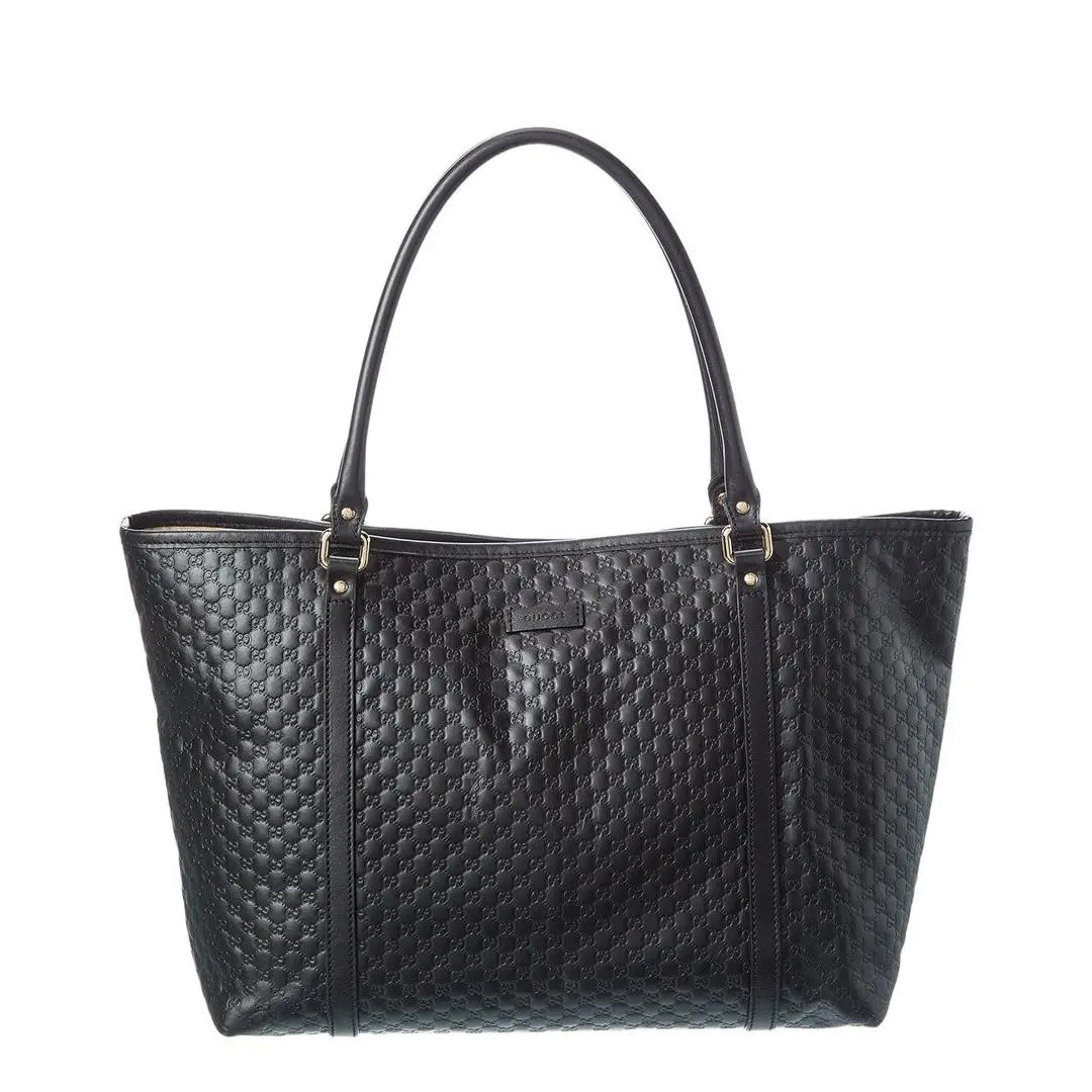 Black Microguccissima Leather Medium Tote Pre-loved Women`s by Gucci