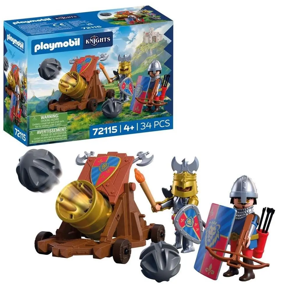 Playmobil Knights Vuurwapen Leeuwenridder Kanon Met 2 Ridders en Schietfun