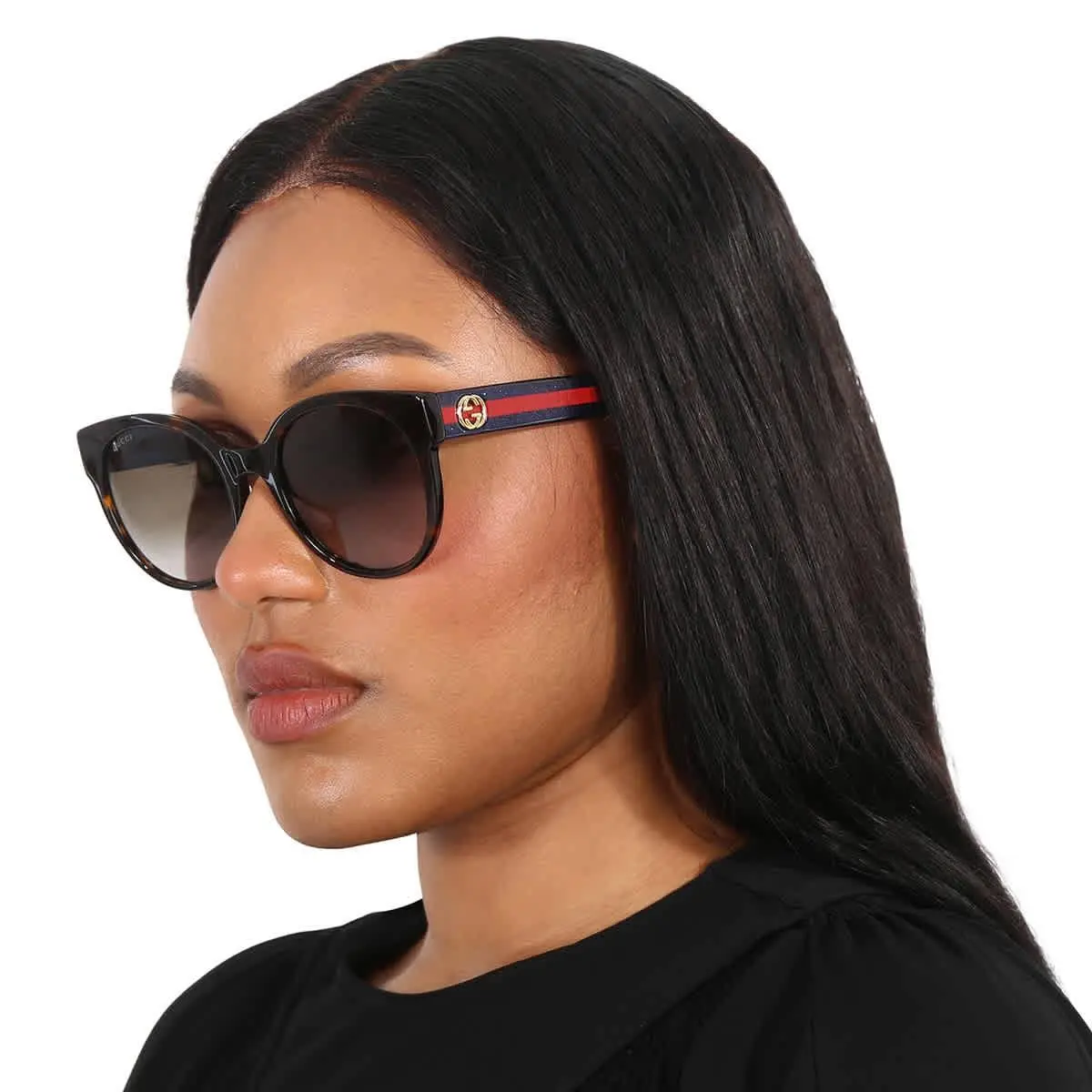 Gucci Brown Gradient Round Ladies Sunglasses GG0035SN 004 54 GG0035SN 004 54