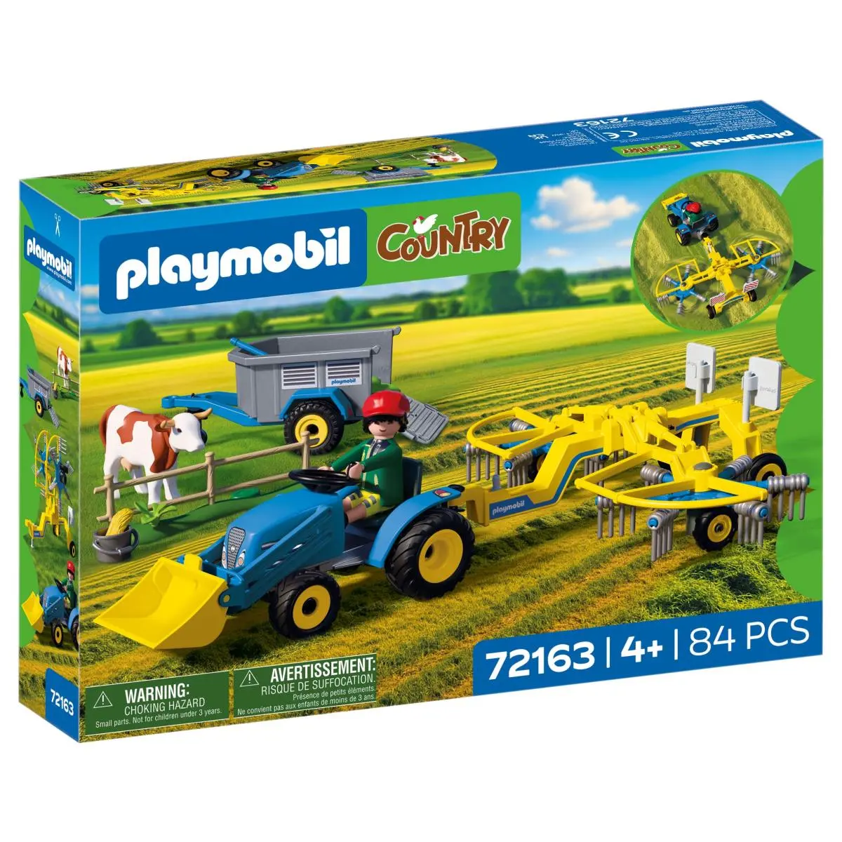 Playmobil Land Kleine Tractor Met Hooi Swather Tractorset Met Swather Koe