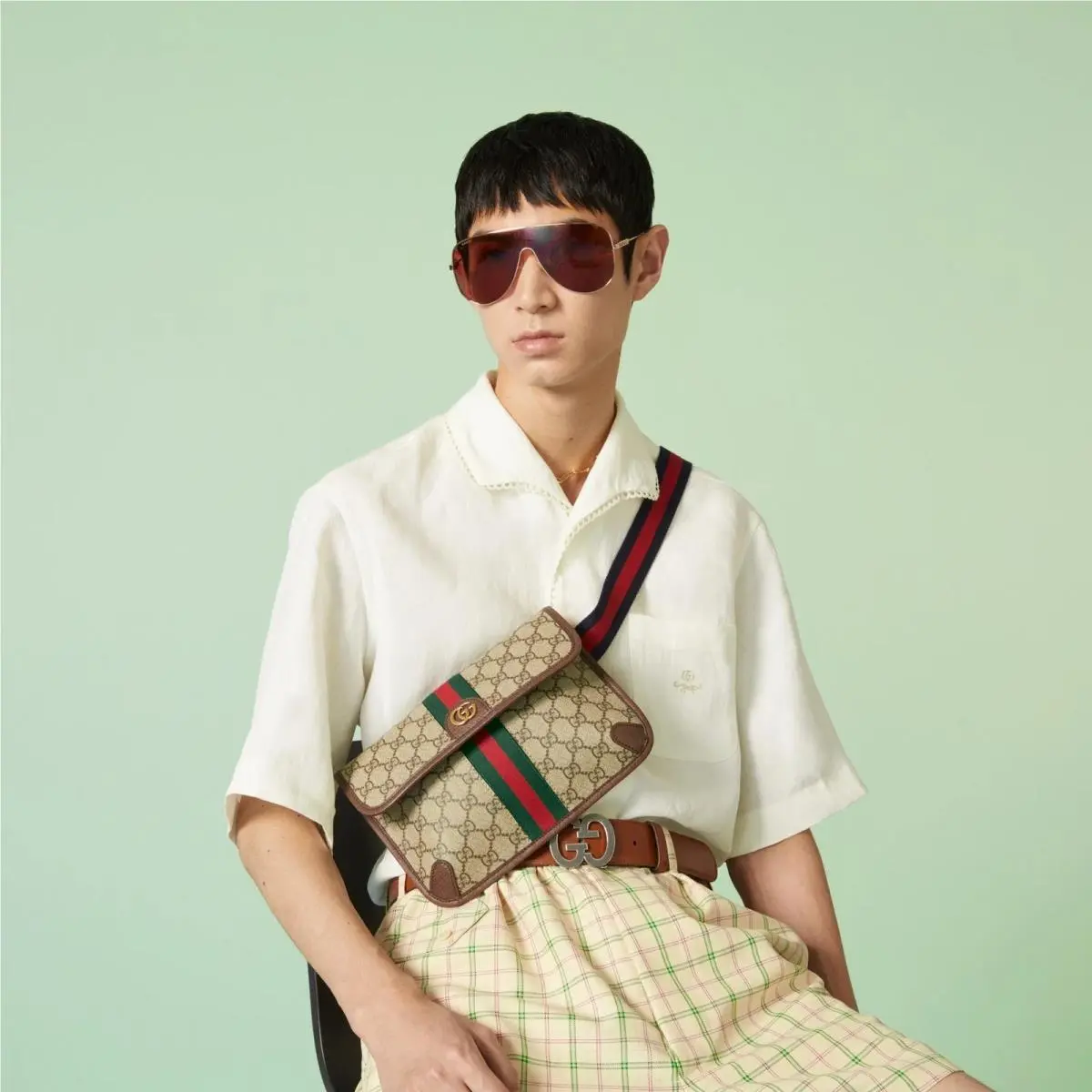 Gucci Ophidia Guccissima Web Cross-body Belt Bag 90/36