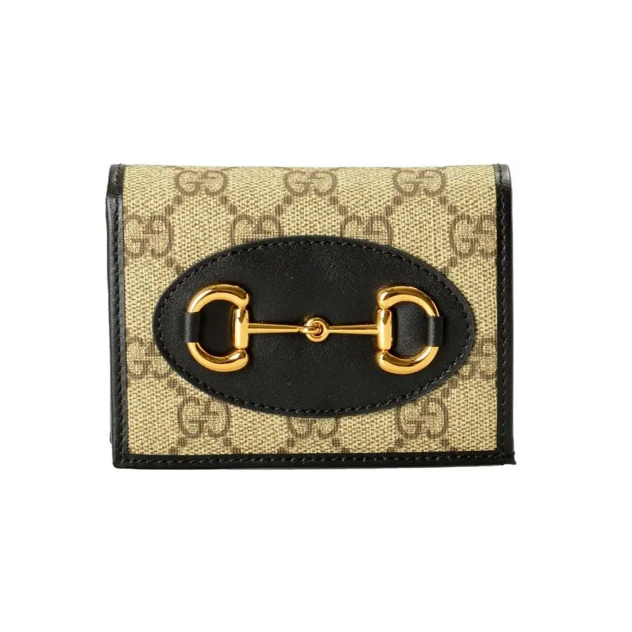 Gucci Women`s Gucci Horsebit 1955 Leather Trimmed Card Case Wallet