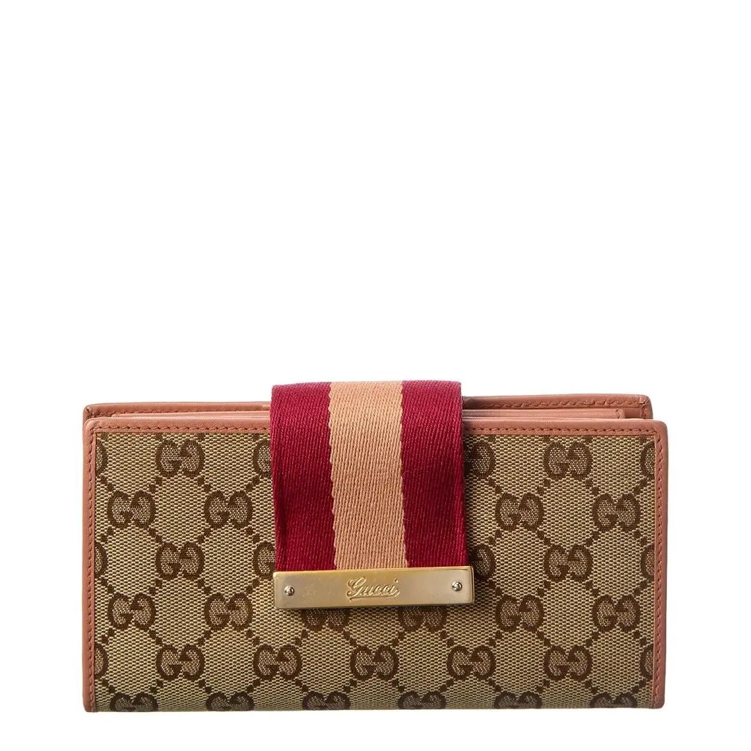 Gucci Pink Gg Canvas Wallet Pre-loved Women`s
