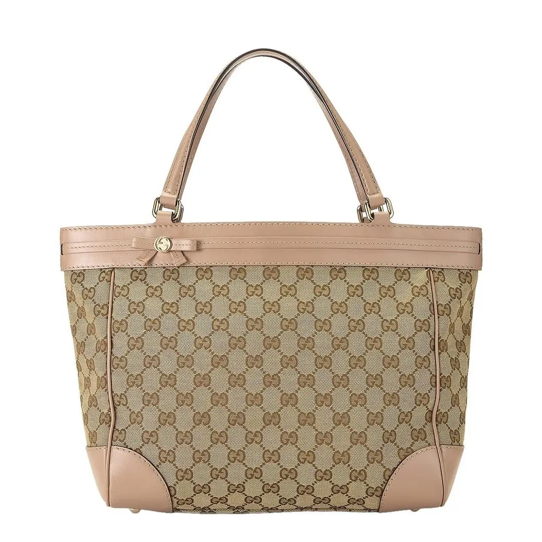 Gucci Pink Canvas Leather Mayfair Tote Pre-loved Women`s