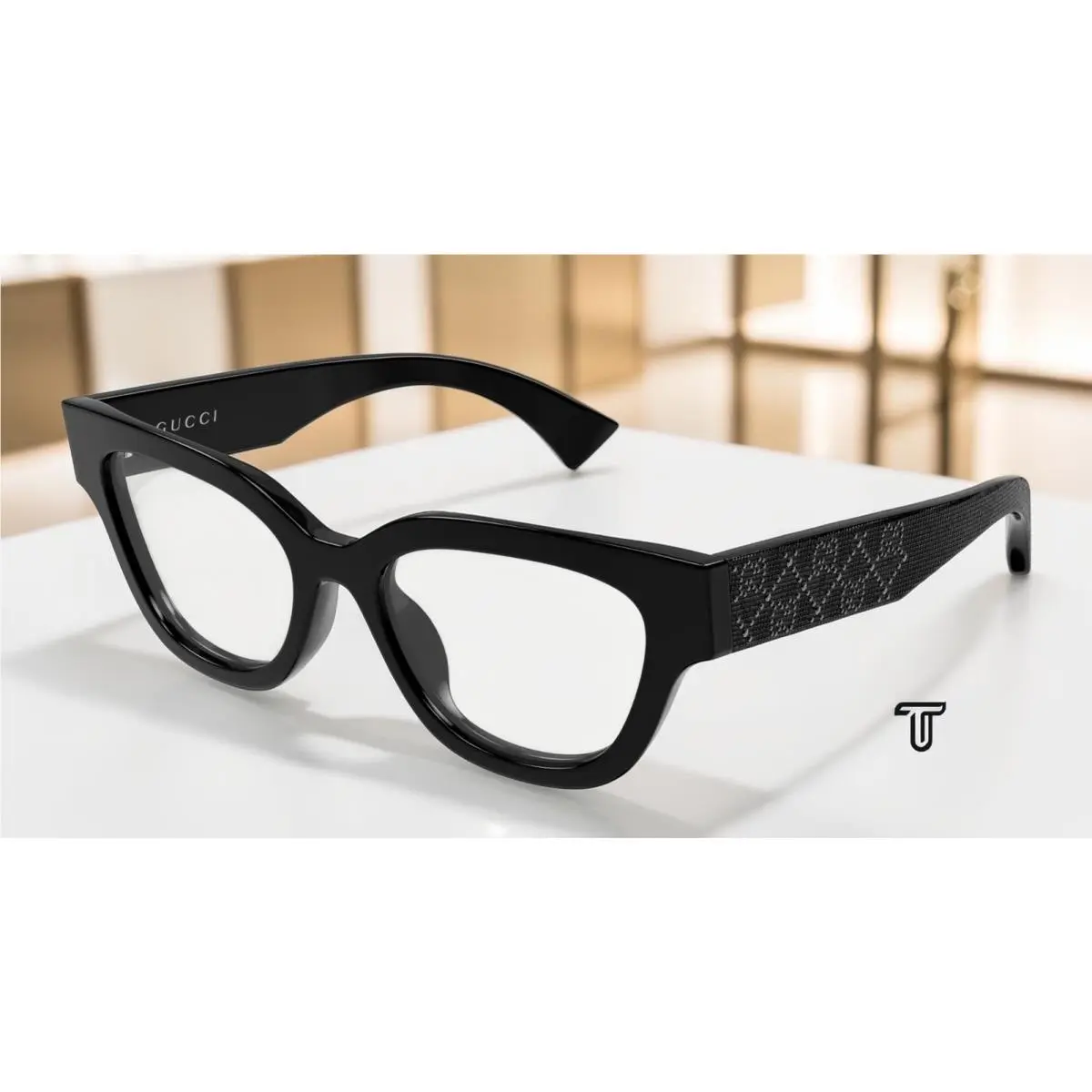 GG1837O 004 Butterfly Black Demo Lens 51 mm Women`s Eyeglasses by Gucci
