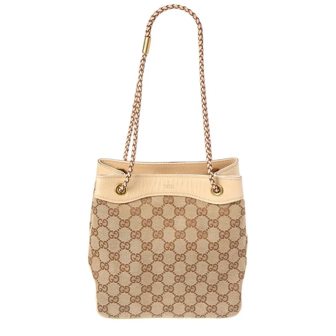 Gucci Braided Small Canvas Bucket Bag Women`s