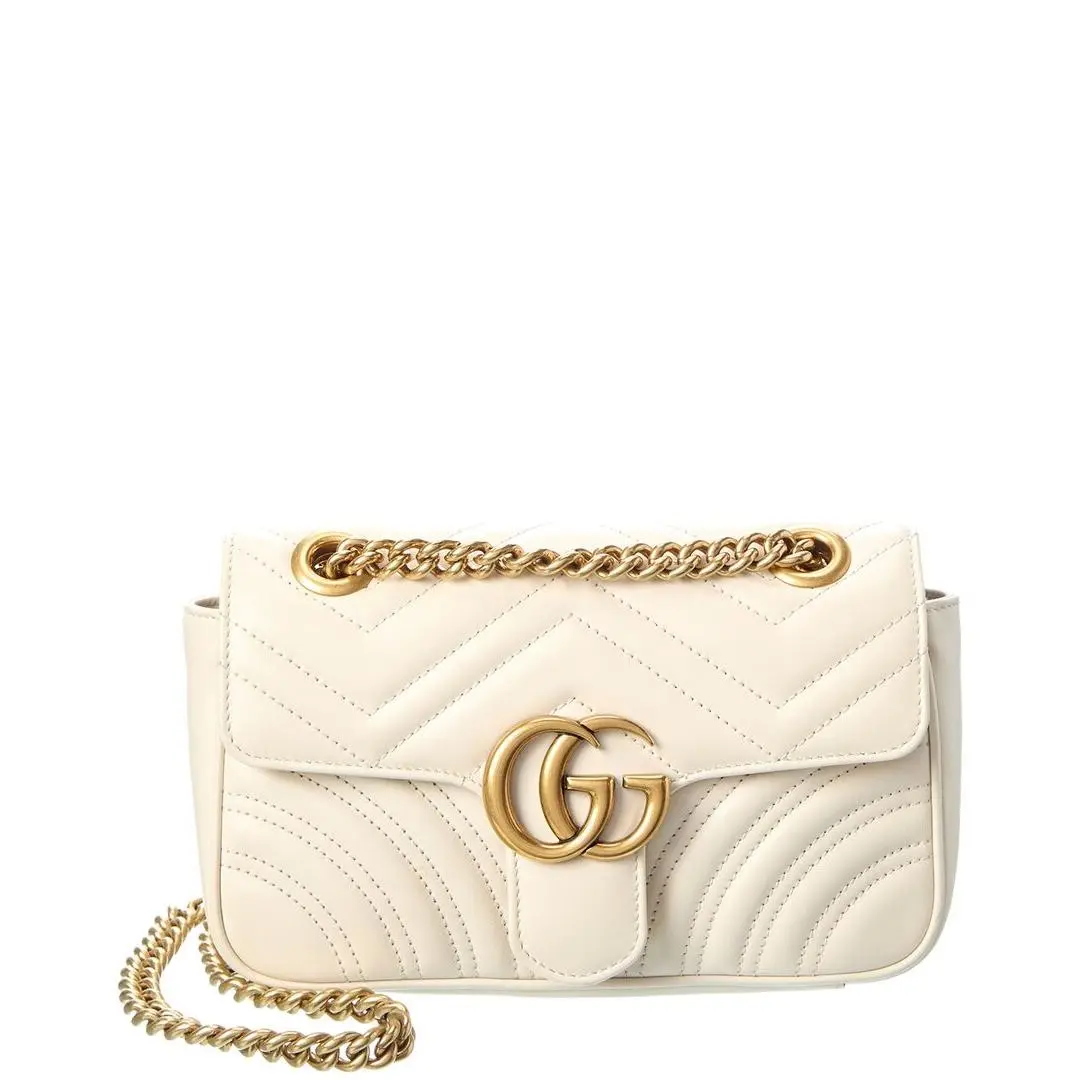 Gucci White Calfskin Matelasse Leather Mini Shoulder Bag Pre-loved