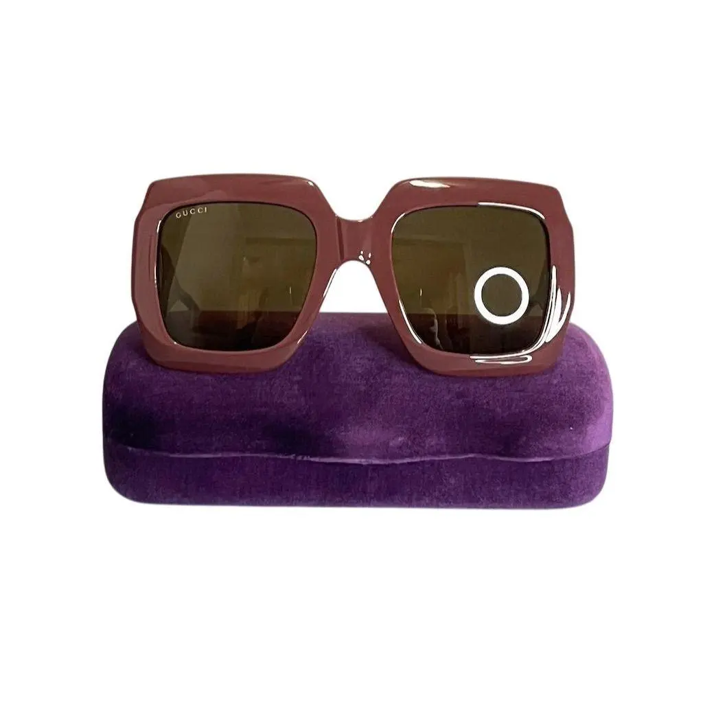 GG1022S Women`s Square Brown Sunglasses Luxury Summer by Gucci