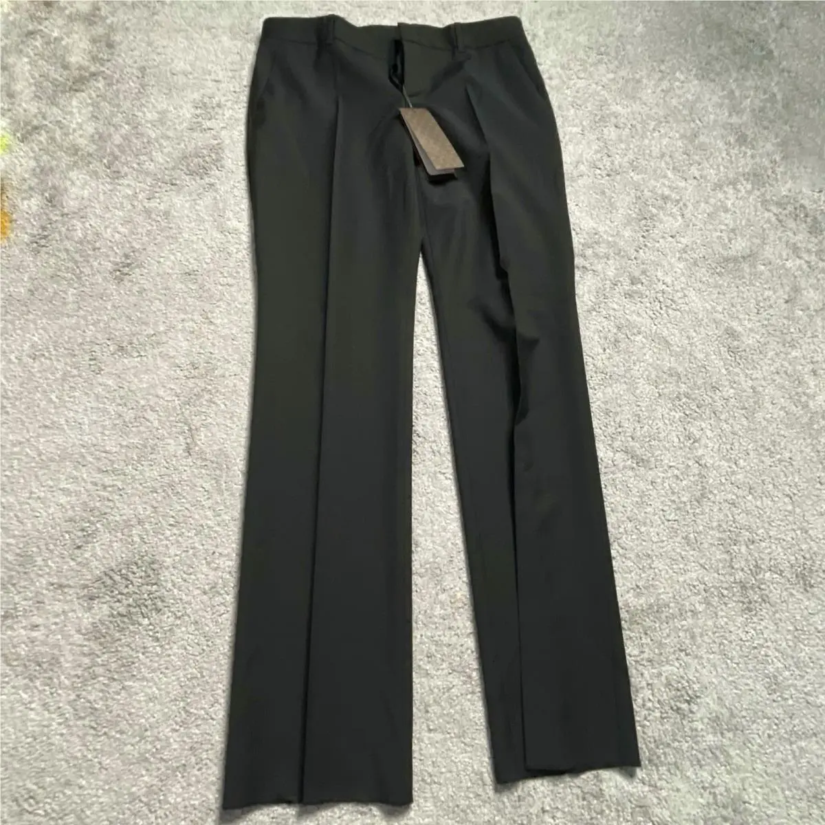 Gucci Uniform Size 44 Black Wool Dress Pants Made In Bulgaria Hanger Bag