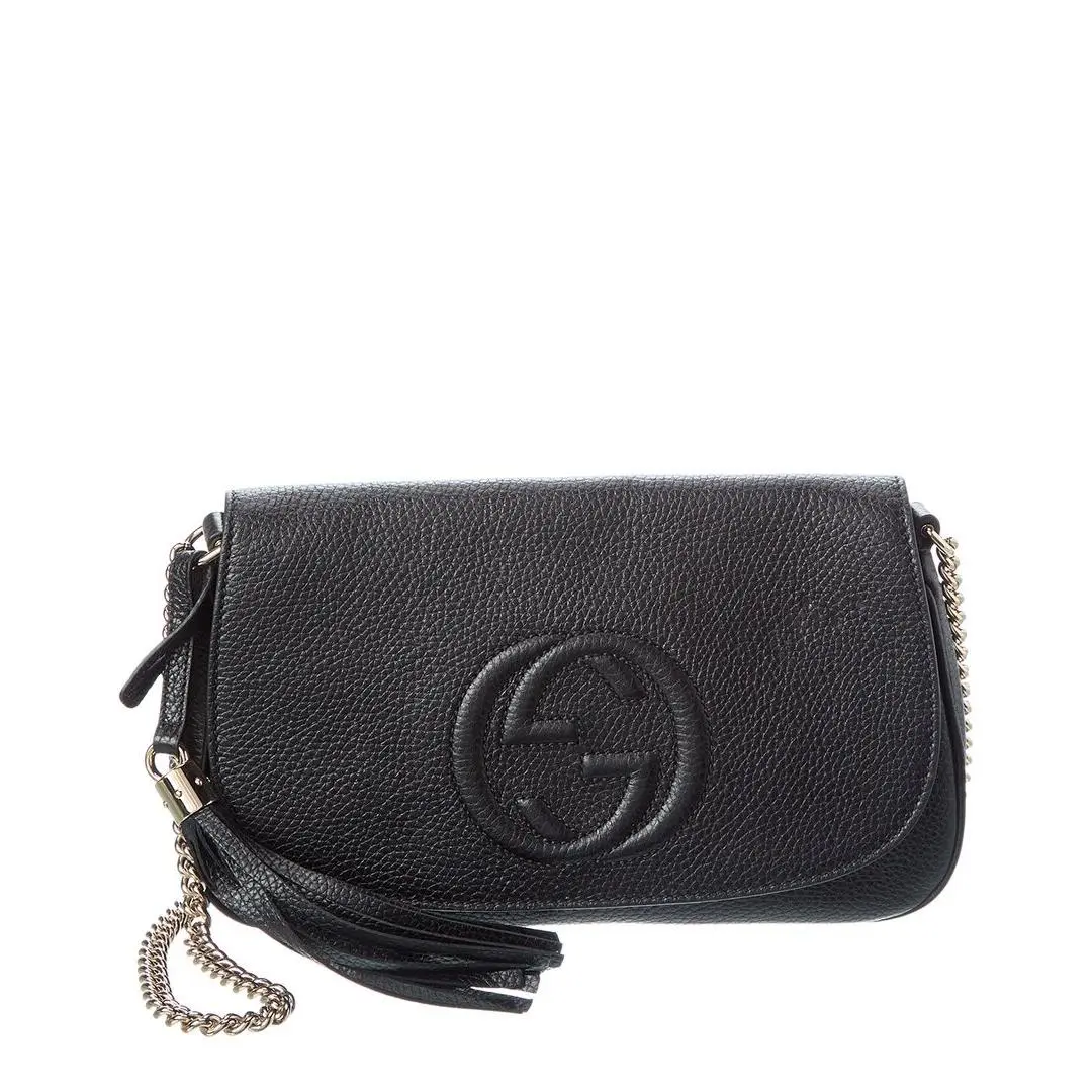 Gucci Black Pebbled Calfskin Leather Soho Medium Crossbody Pre-loved