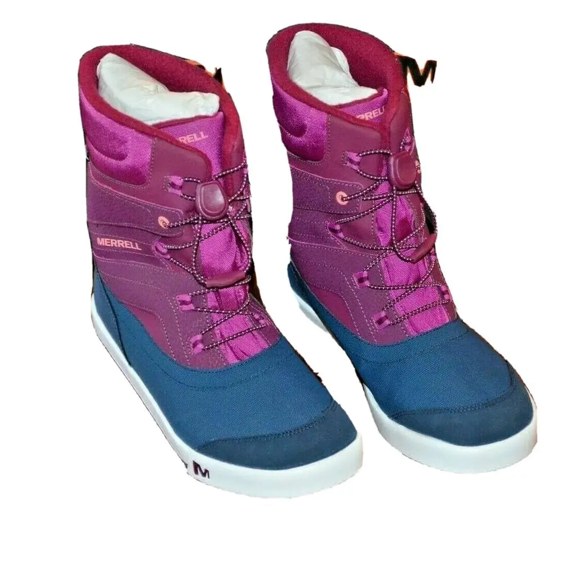 Merrell Women`s Big Girl ML Snow Bank 2.0 Berry Waterproof Boots SZ 6M EU 37