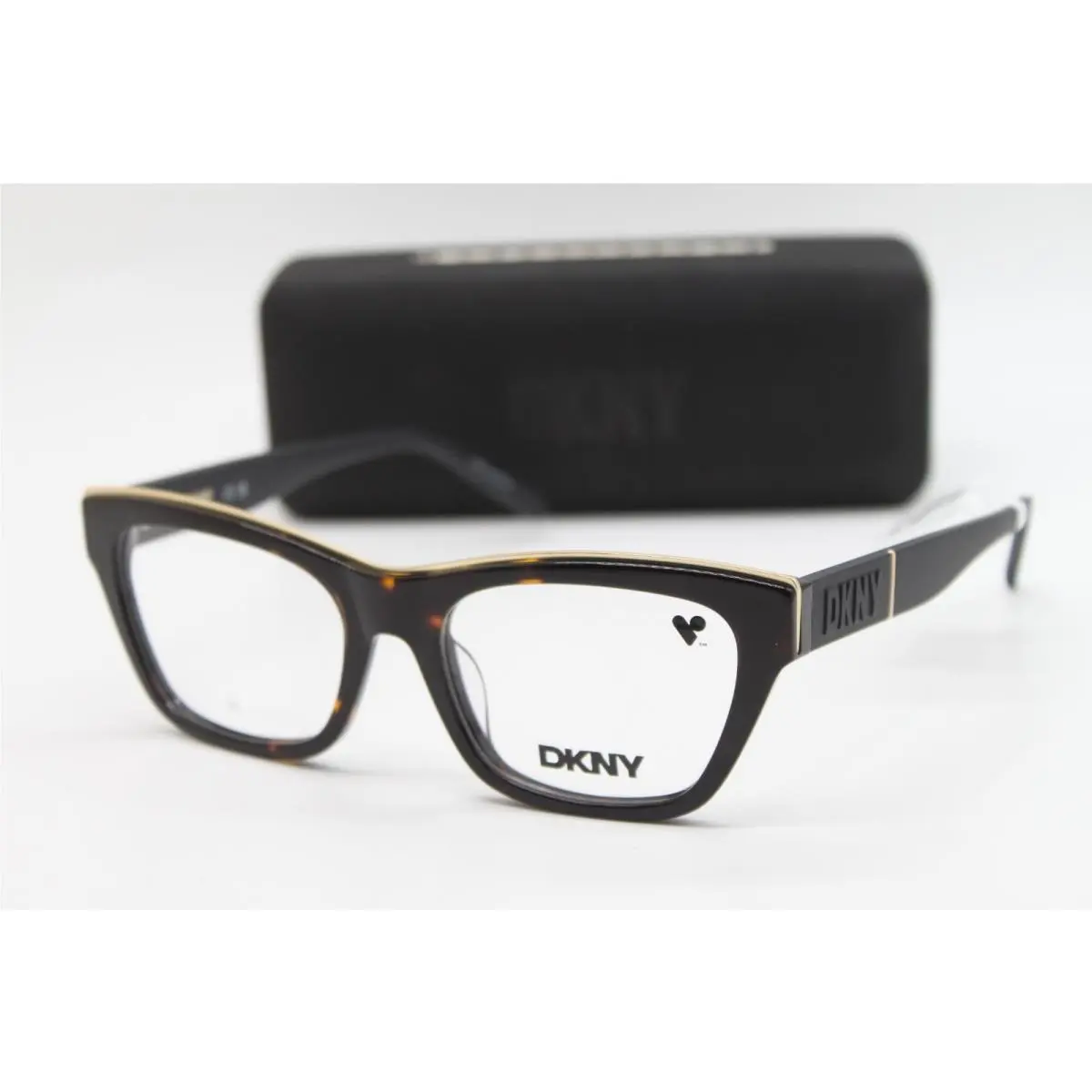Dkny DK5063 237 Tortoise Black Gold Eyeglasses W/case 54-18