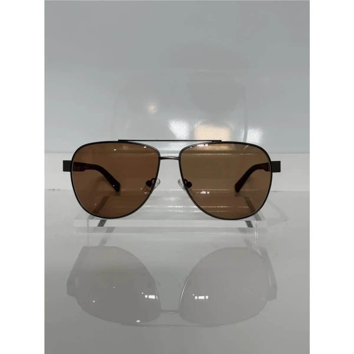 Harley Davidson HD00021 09E Gunmetal Aviator Large Metal Brown Sunglasses