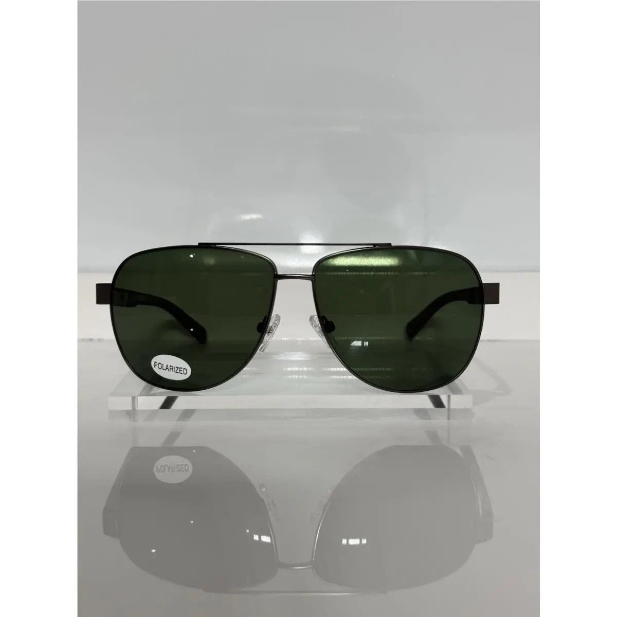 Harley Davidson HD00021 Gunmetal Aviator Large Metal Green Polarized Sunglasses