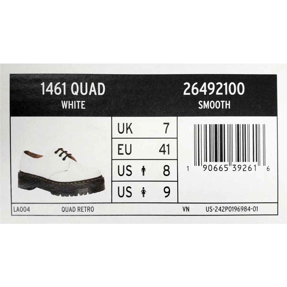 Dr. Martens shoes - Dr. Martens 1461 Quad - Martens Quad - 26492100 - White (UPC: 190665392616) 0