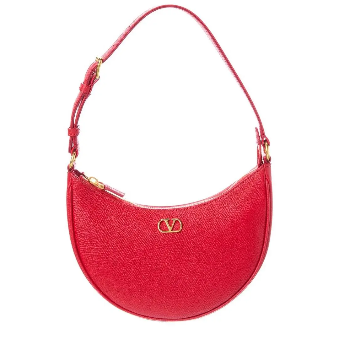 Valentino Vlogo Signature Mini Leather Hobo Bag Women`s Brown