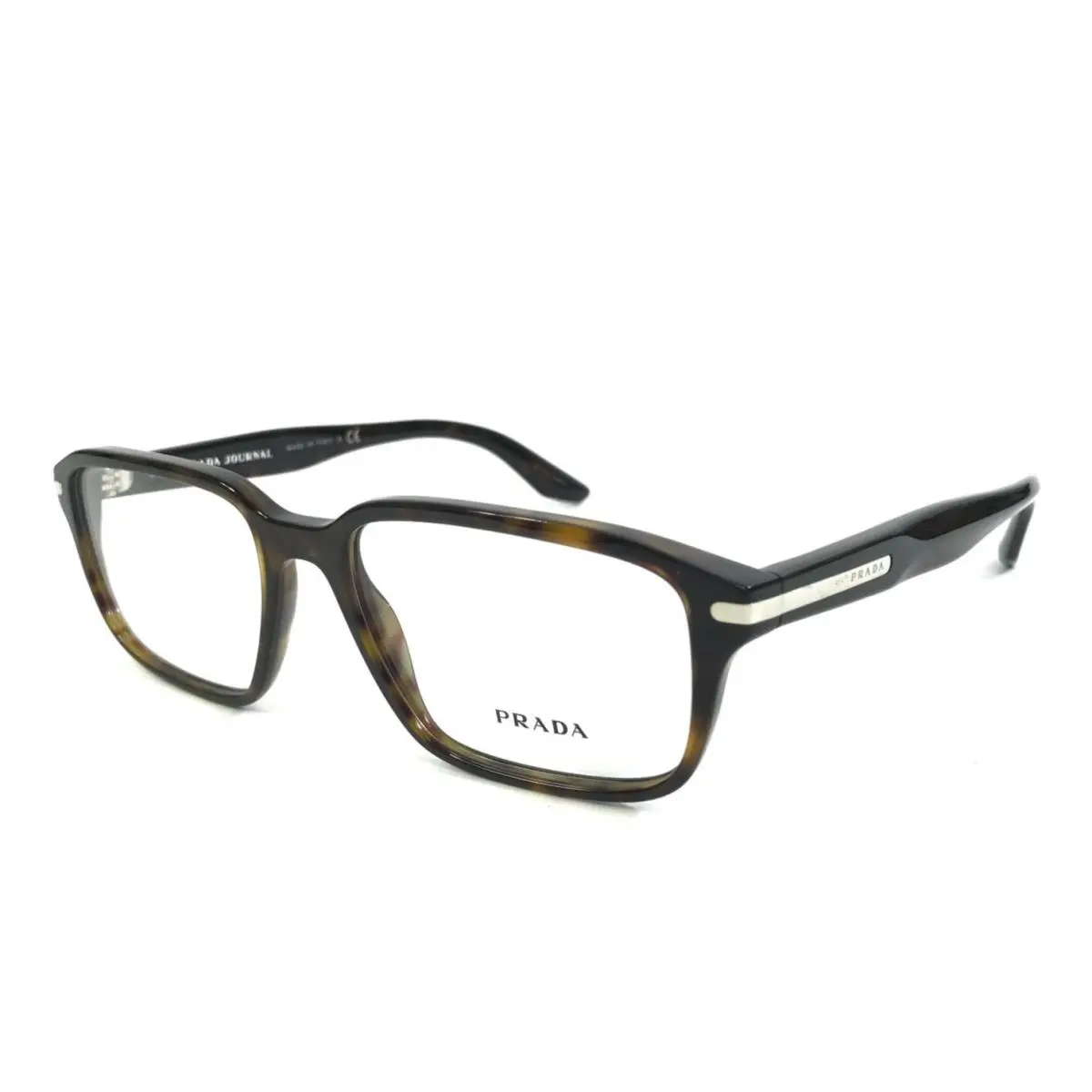 Prada Eyeglasses Frames Vpr 09T 2AU-1O1 Tortoise Rectangle Full Rim 55-17-140
