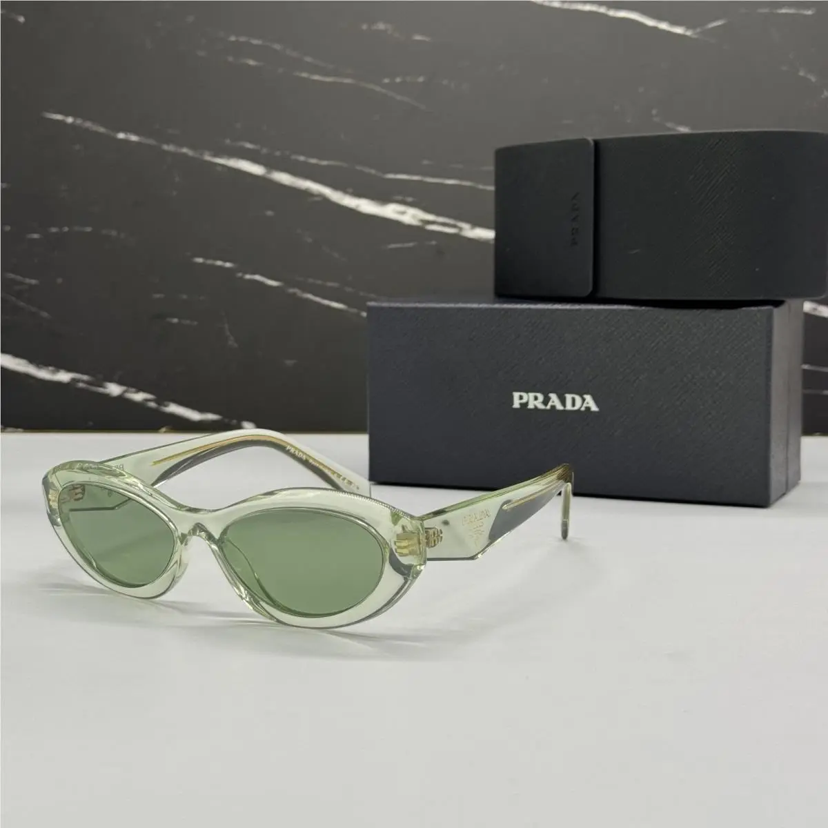 PR26ZS 14R20E Sunglasses Transparent Mint Women PR 26ZS 14R20E Spr 26 by Prada