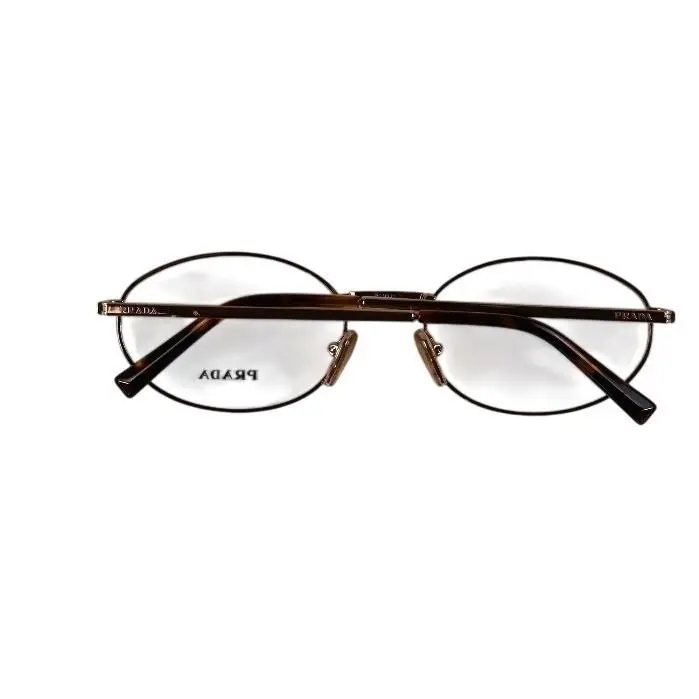 Prada Eyeglasses Vpr A57 Gold Oval Frames Tortoiseshell 52-17 380