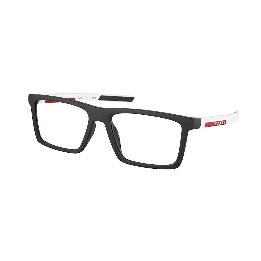 Prada Linea Rossa PS02QV DG01O1 56 Matte Black Demo Lens Men`s Eyeglasses