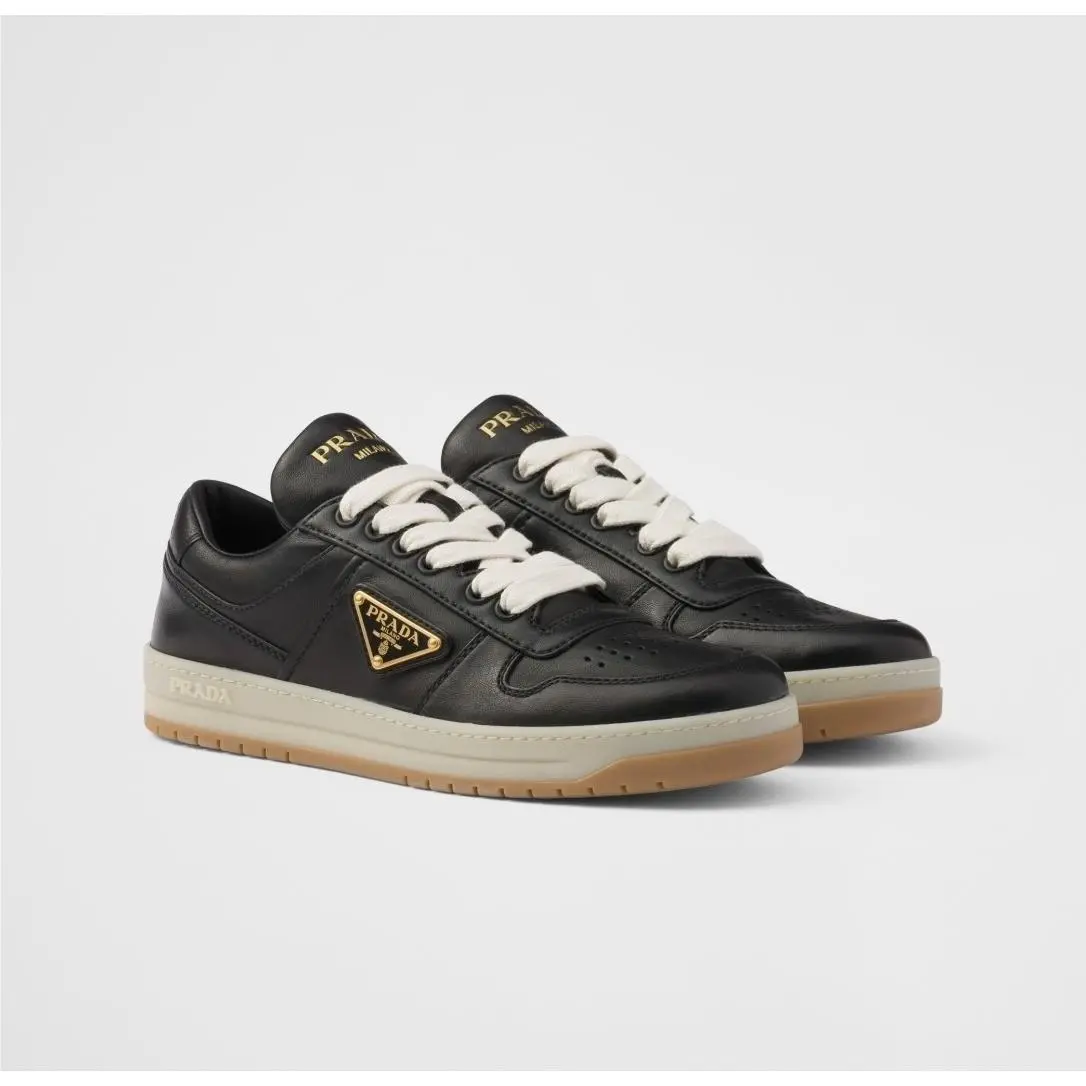 1E792M Women`s Black Downtown Nappa Leather Sneakers Shoes Trainers sz 40 by Prada