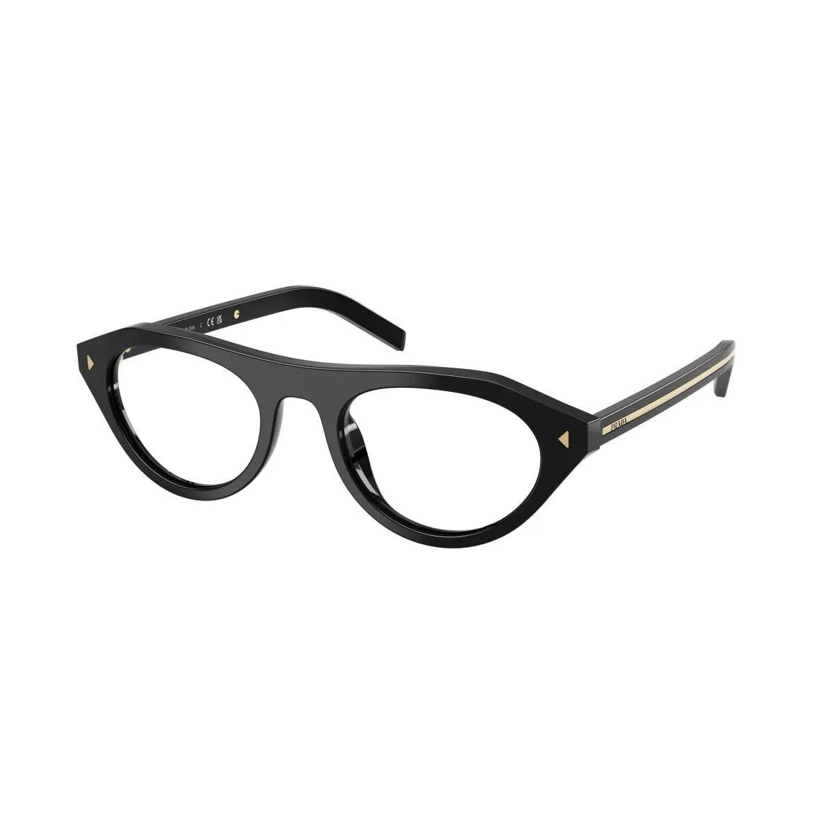 Prada PRB15S 16K60K 51mm Sunglasses Black / Blue Light Filter Clear Lens