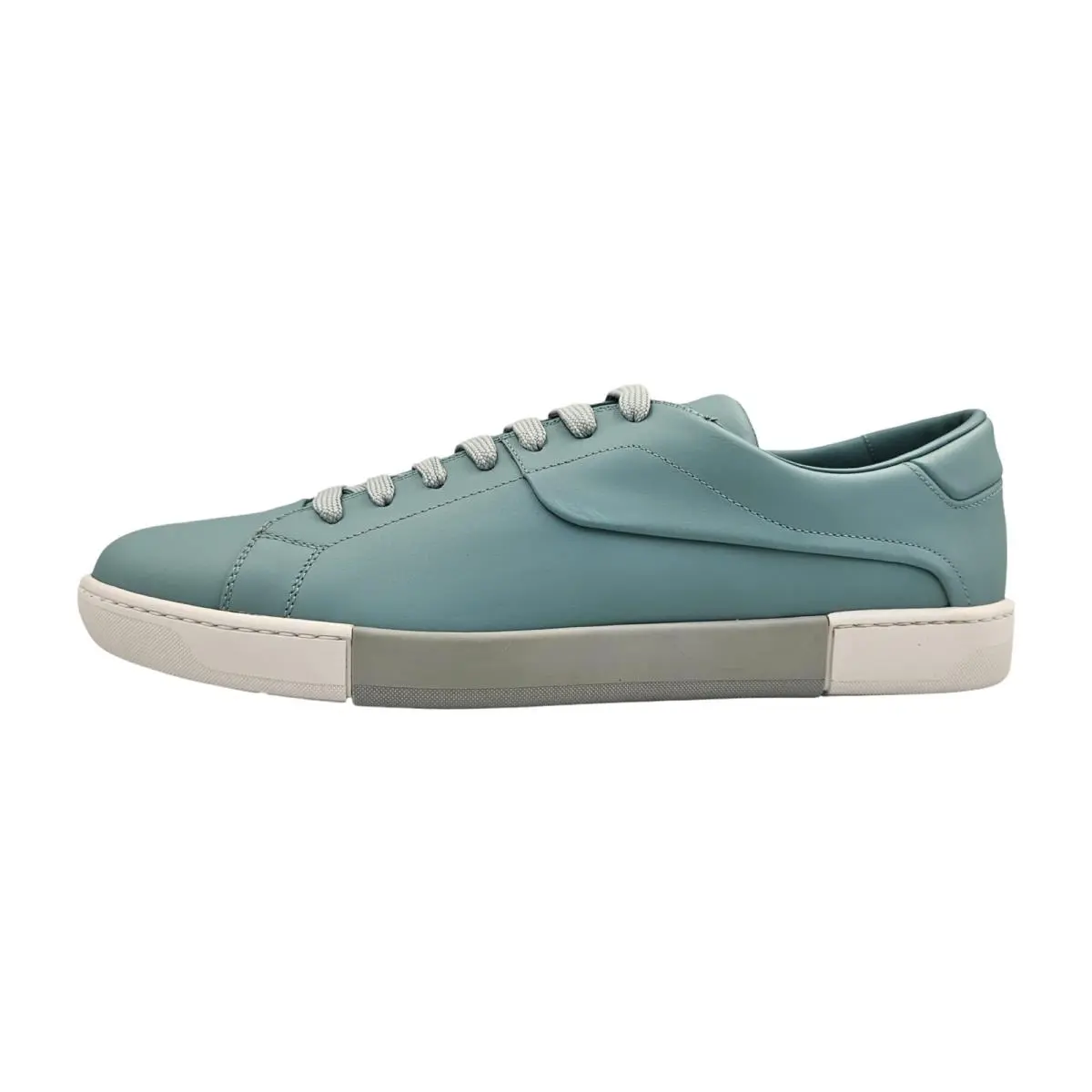 Prada D2263 Leather Downtown Sneakers Blue Men`s Size 10.5