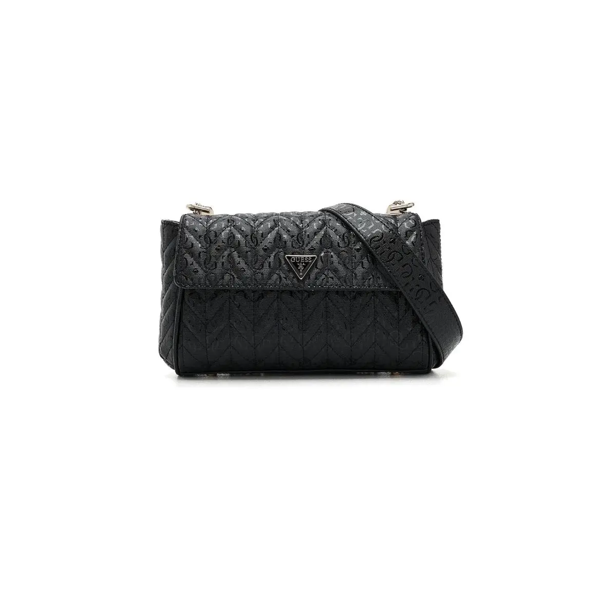 Woman`s Handbags  Stacey Convertible Crossbody Flap Black by Guess