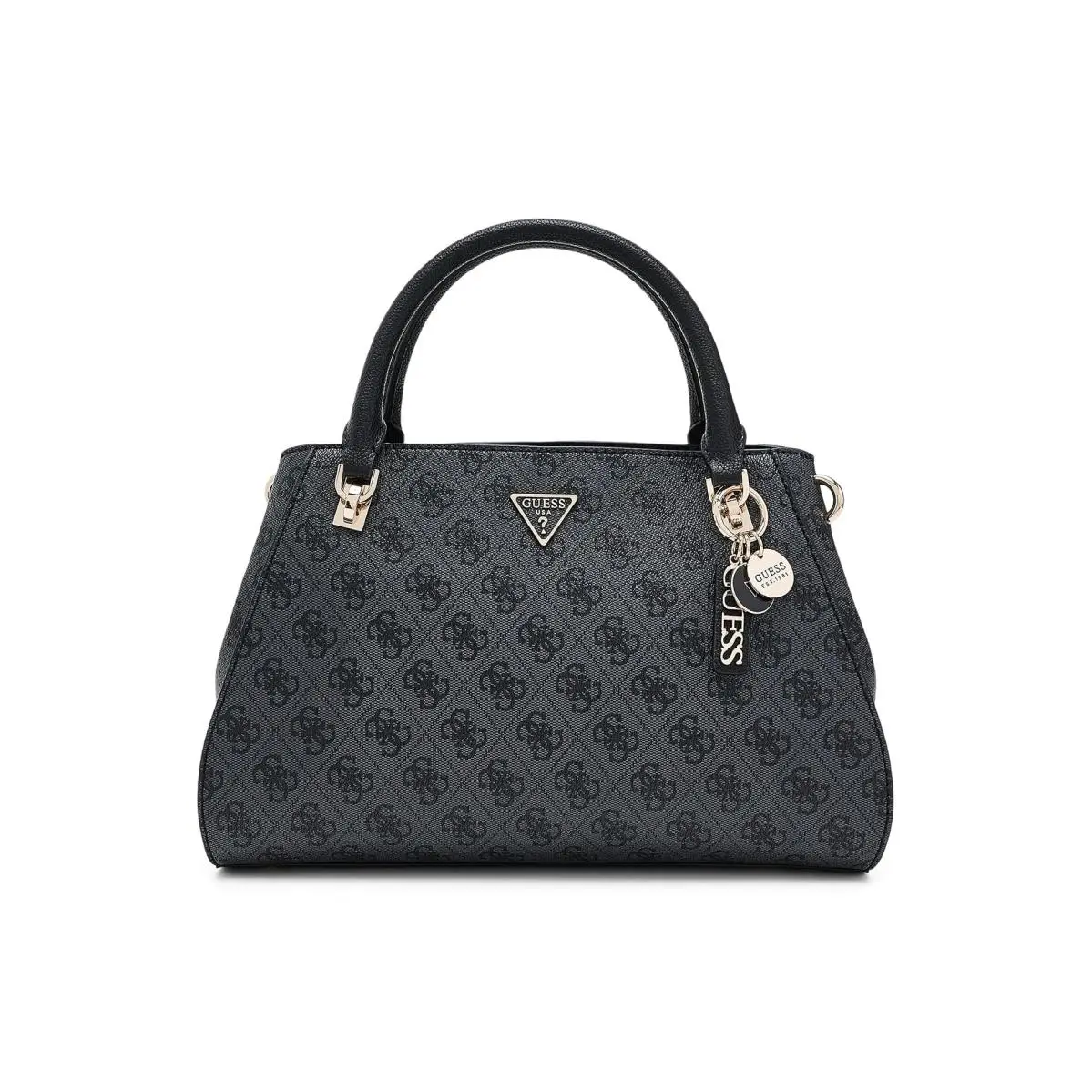 Woman`s Handbags  Noelle Ii Luxury Satchel Coal Logo by Guess