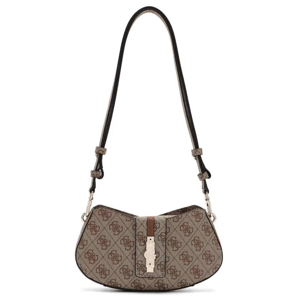 Woman`s Handbags  Yvonne Logo Mini Convertible Shoulder Bag Latte Logo by Guess