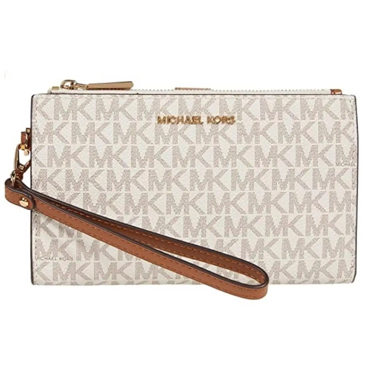 Michael Kors Jet Set Travel LG Double Zip Wristlet Vanilla 35F8GTVW0B