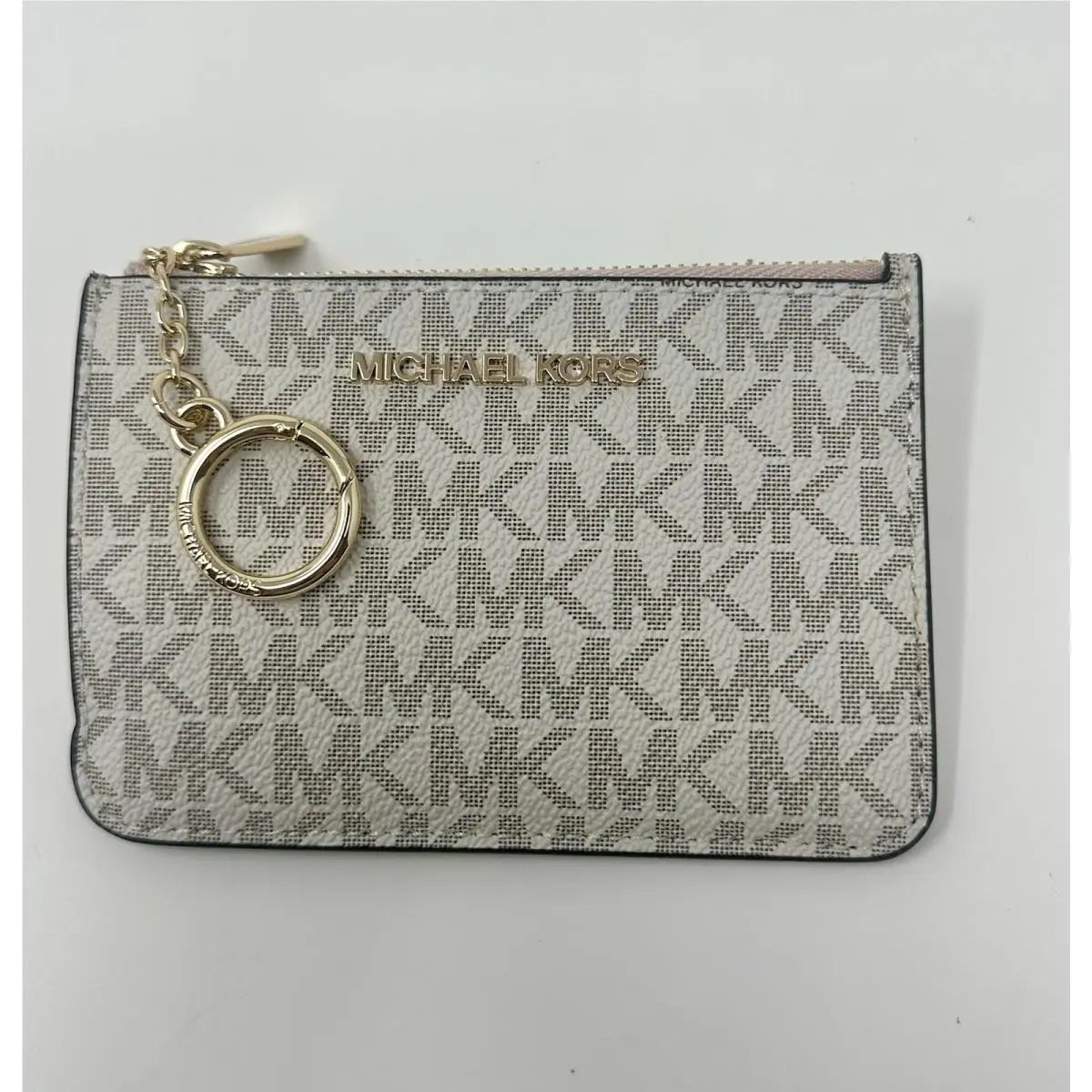 Michael Kors Jet Set Travel Small Coin Pouch ID Key Holder Wallet Powder Blush