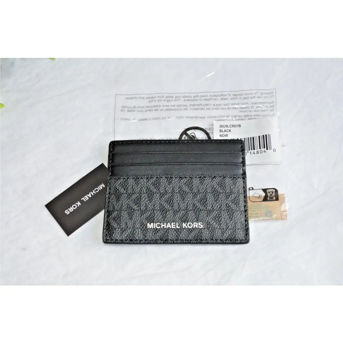 Michael Kors Black Cooper Signature Logo Tall Card Case
