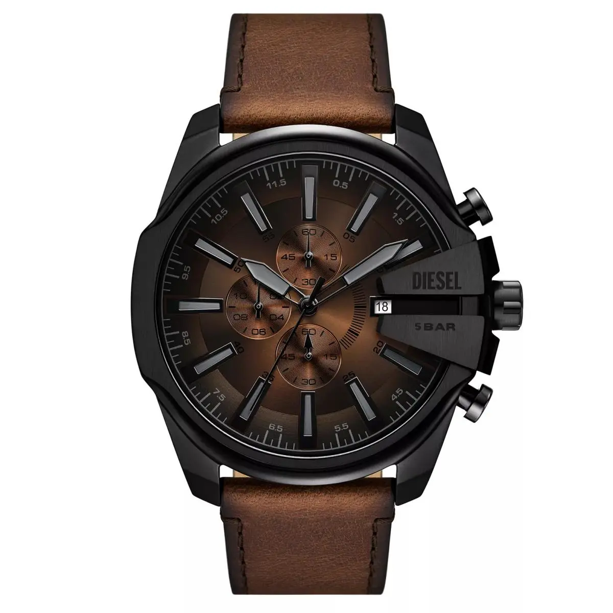 Mega Chief Slim 48mm Brown Dial Men`s Watch DZ4692 by Diesel