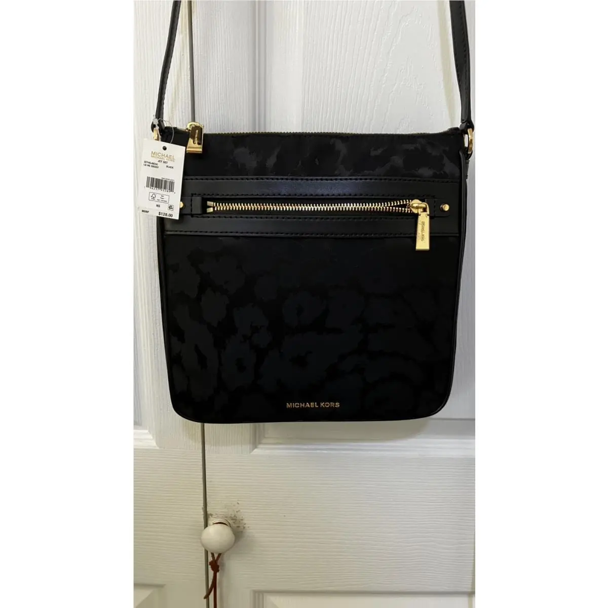 Michael Kors Jet Set Black LG NS Xbody Crossbody Slim Handbag Shoulder Purse