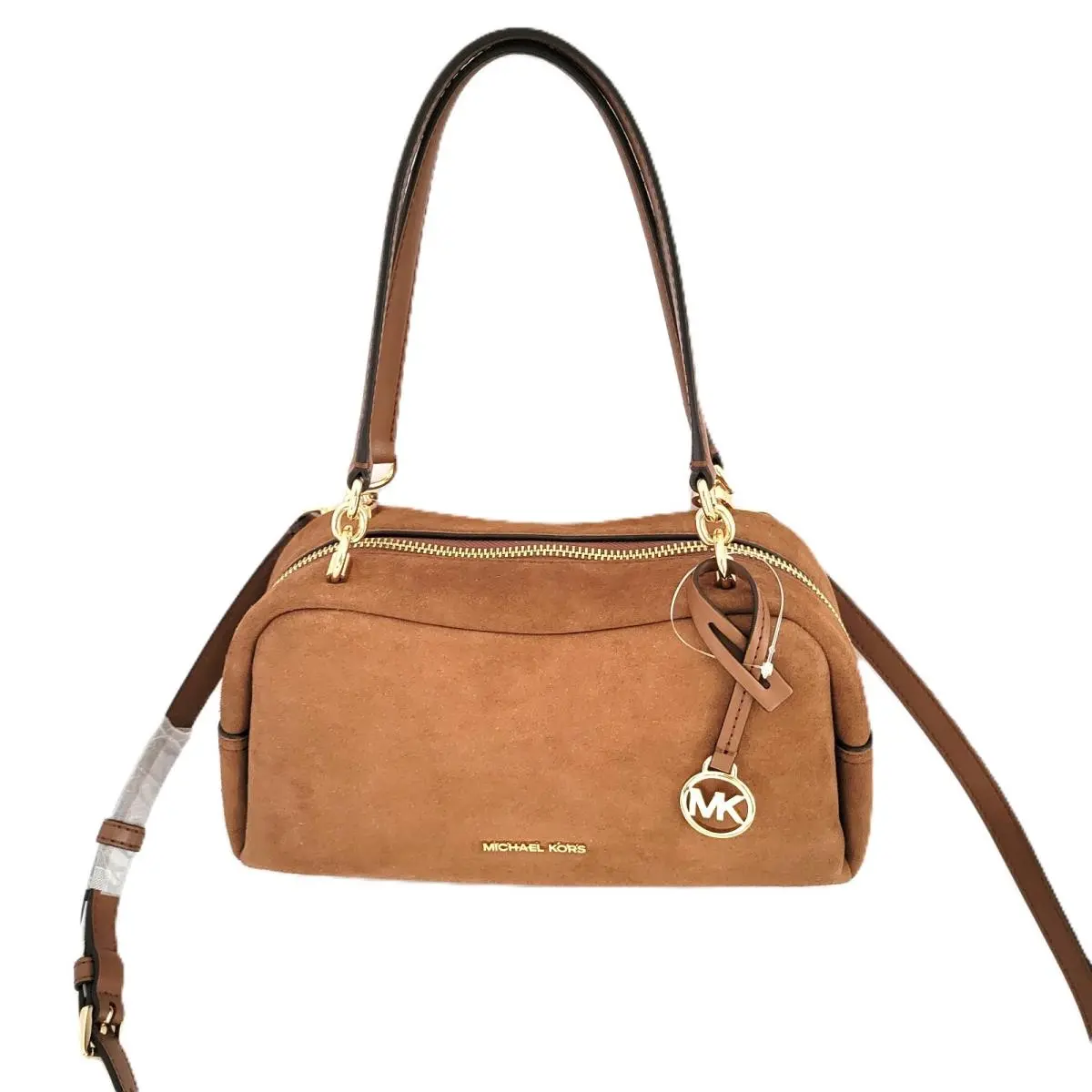 Michael Kors Cecily Small Shoulder Bag Handbag Luggage Suede Leather 35F6G8CL1S