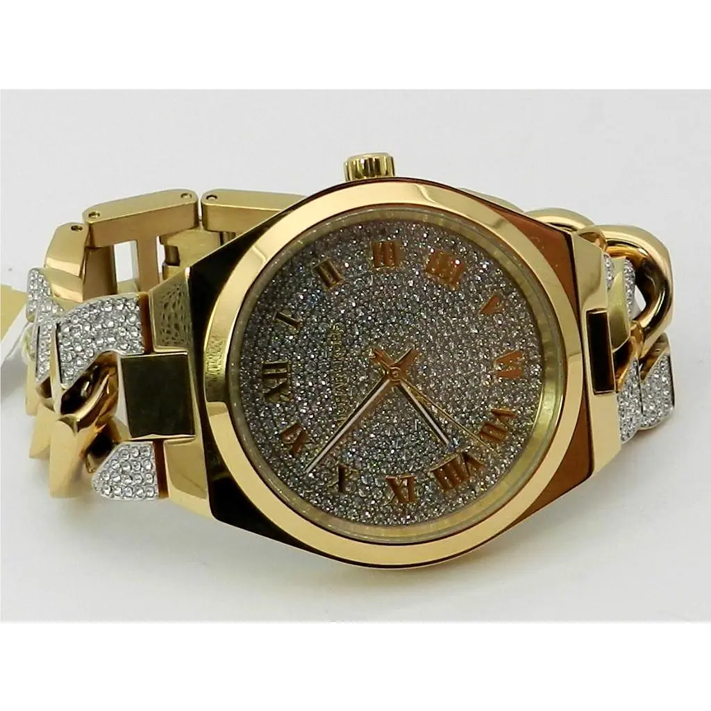 Michael Kors Women`s Lennox Three-hand Gold-tone Stainless Steel Watch 37mm