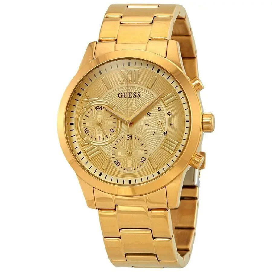 Guess Ladies Solar Gold Dial Yellow Gold-tone Watch - W1070L2