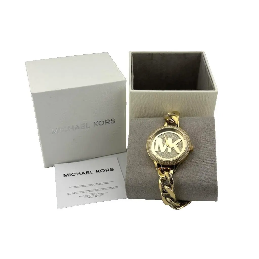 Michael Kors Slim Runway Gold/rhinestones Women`s Watch - MK3474