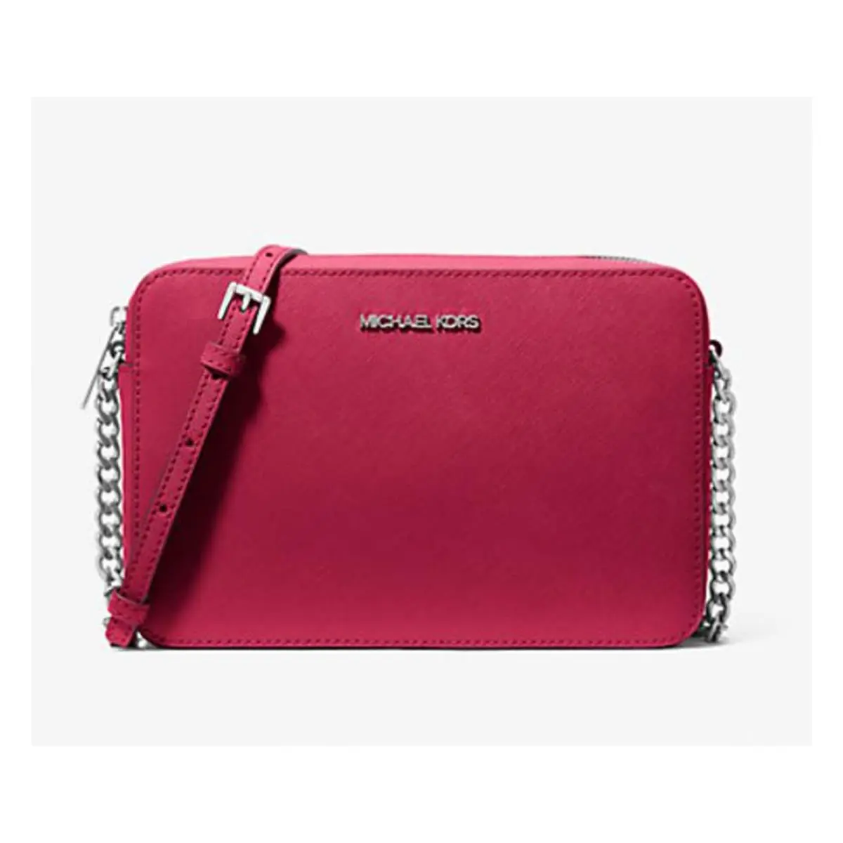 Michael Kors Jet Set Large Saffiano Leather Crossbody Bag Dark Raspberry 35F8S