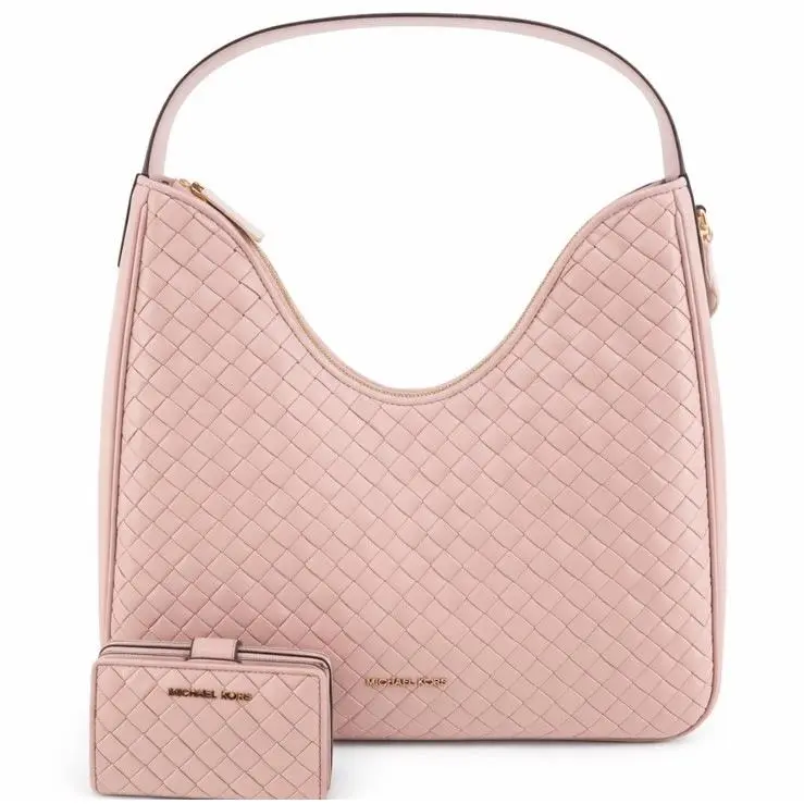 Michael Kors Jet Set Hobo Bag + Wallet Powder Blush Retail Set