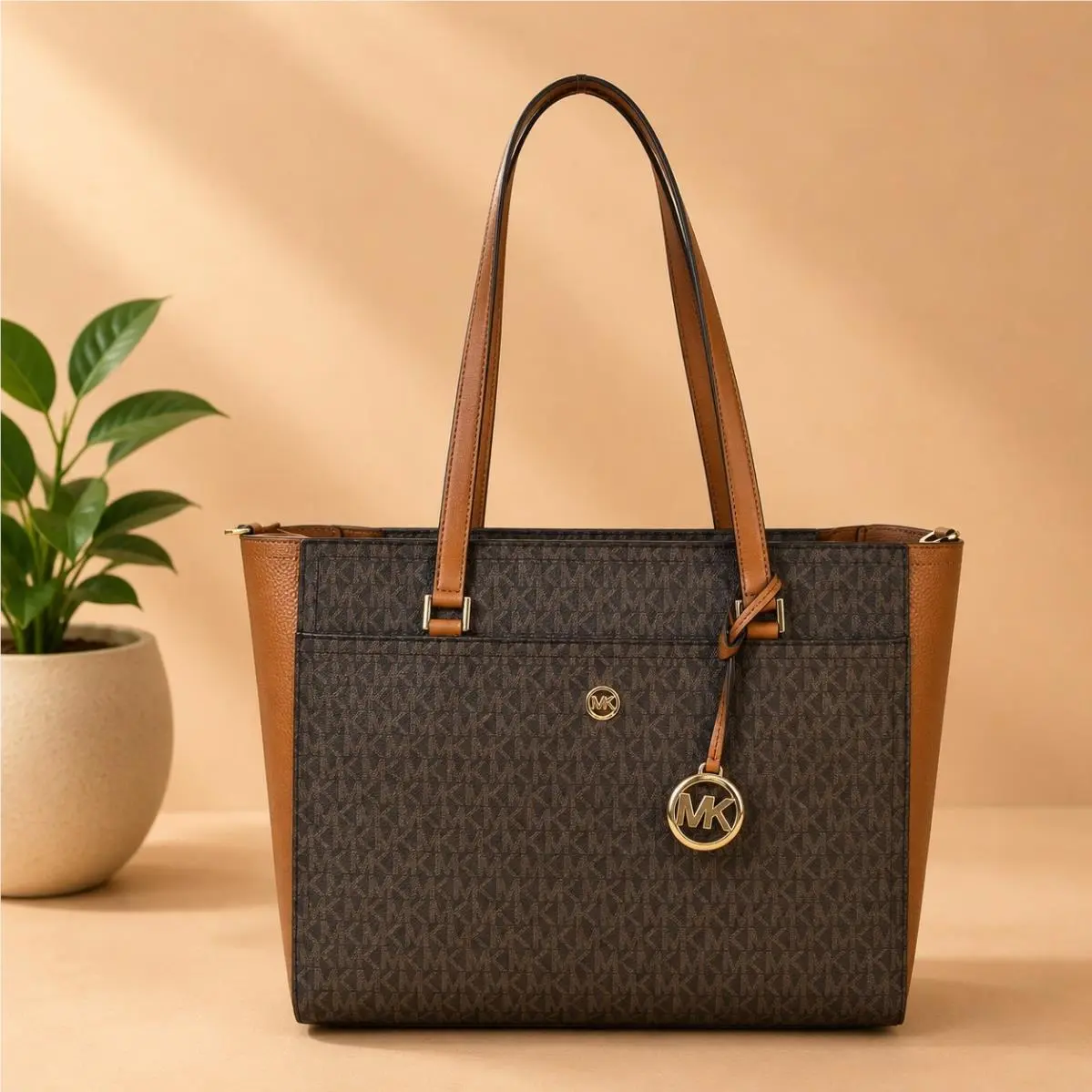 Michael Kors MAISIE_35T1G5MT7B Tote One Size Brown - Brown, Exterior: Brown
