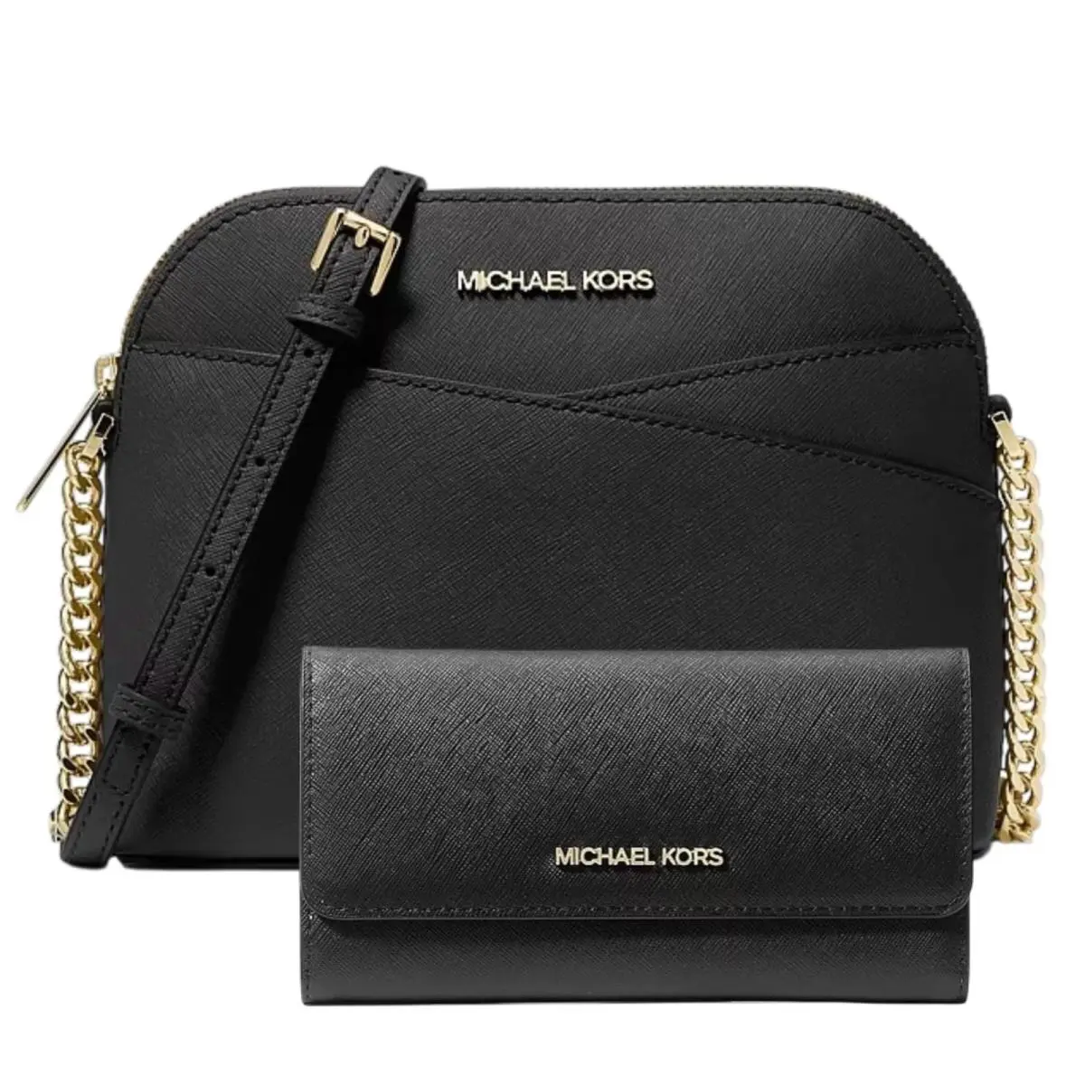 Michael Kors Jet Set Travel Medium Dome Crossbody Trifold Wallet Set